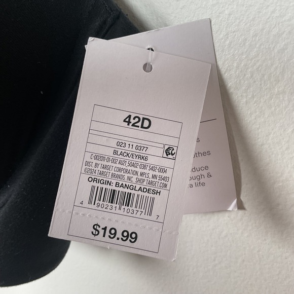 Auden Black Wireless Bra Full Coverage‎ Everyday Comfort Size 42D - Picture 3 of 6